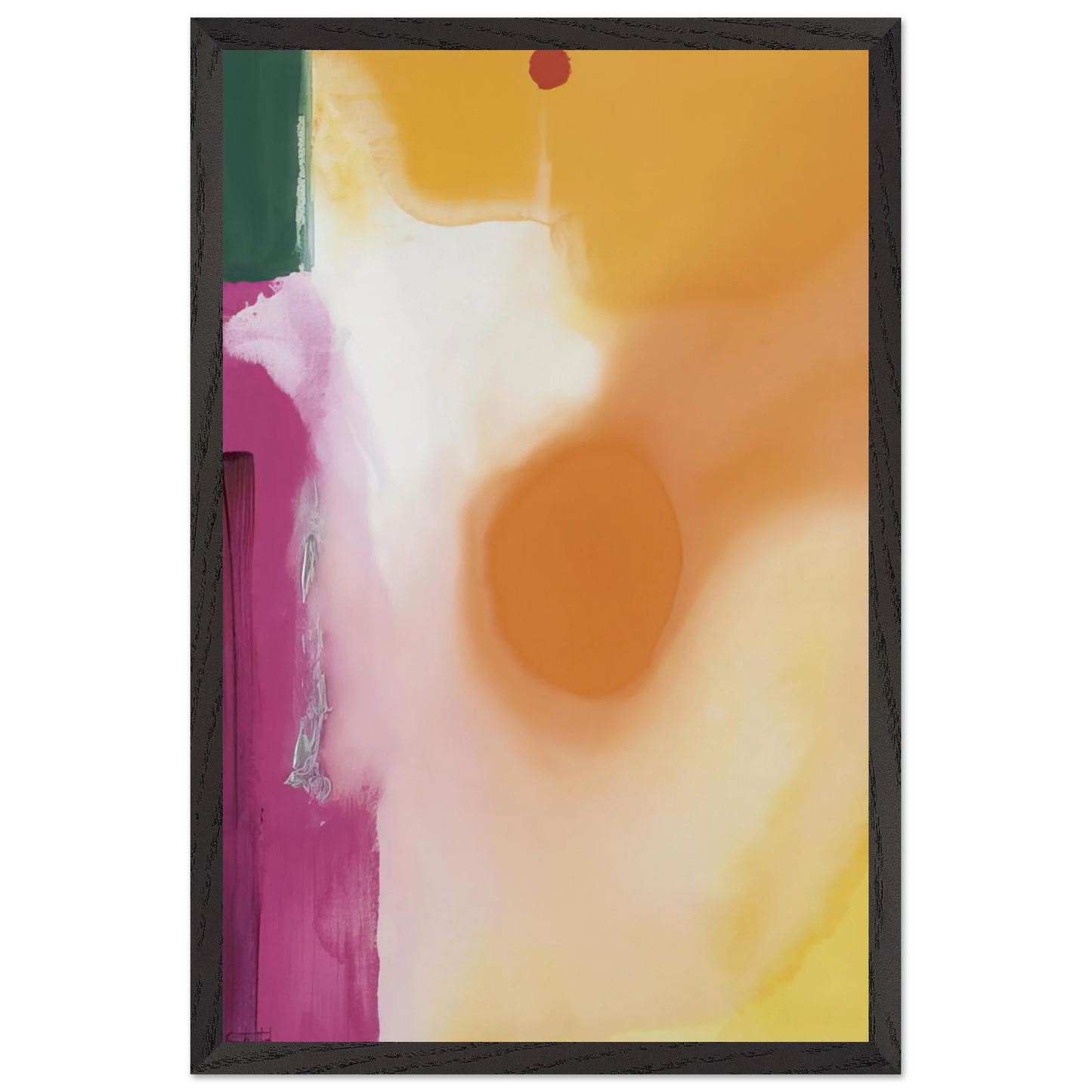 Helen Frankenthaler - Bullseye - 1989 Wall art - 30x45 cm / 12x18 inches - Premium Wooden Framed Poster With Fine Art Paper - White frame