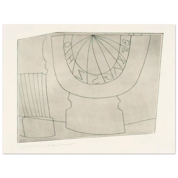 Ben Nicholson - Turkish sundial column - 1967 75x100 cm / 30x40inches Fine Art Poster