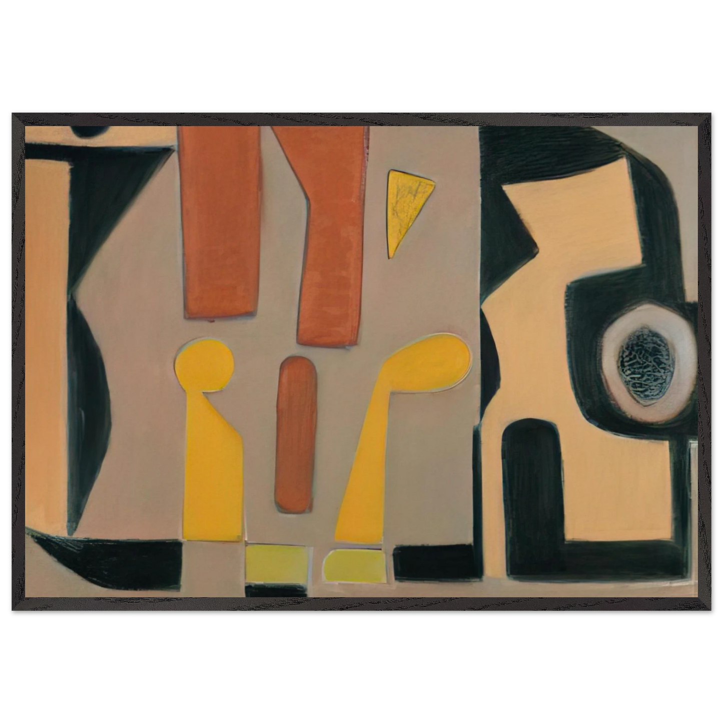 Strolling - 2008 United States - Will Barnet Framed Art Print – Black Wooden Frame - Default Title - -Framed Art Print