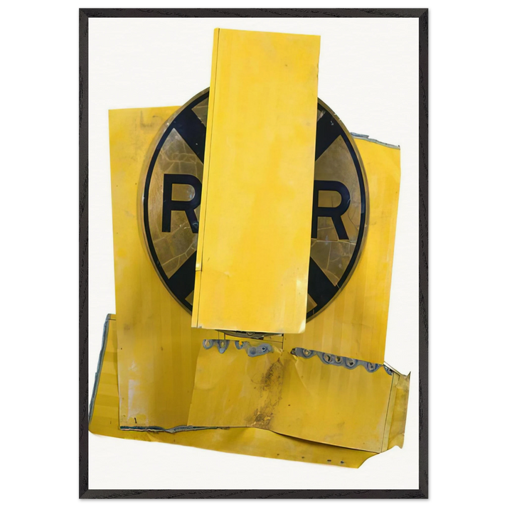 YELLOW VISOR GLUT 1989 - Robert Rauschenberg 70x100 cm / 28x40 inches Framed Art Print – Black Wooden Frame