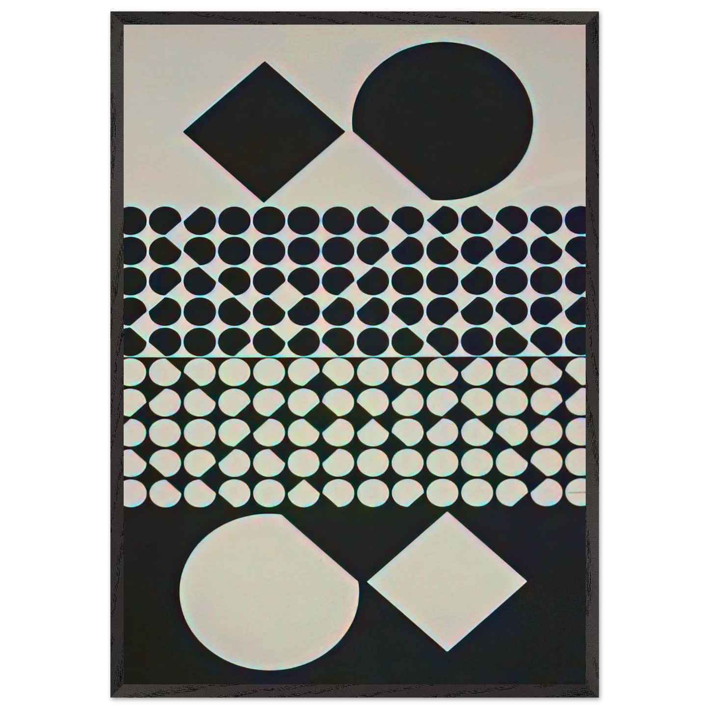 Cassiopee II NB - 1958 - Victor Vasarely 70x100 cm / 28x40 inches Framed Art Print – Black Wooden Frame