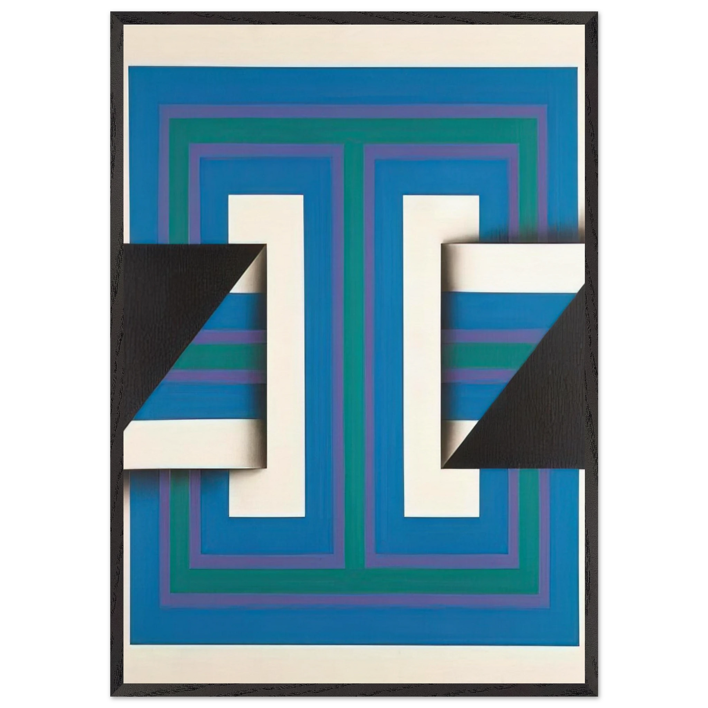 Palindrome 10 - 1967 - Omar Rayo Framed Art Print – Black Wooden Frame - Default Title - -Framed Art Print