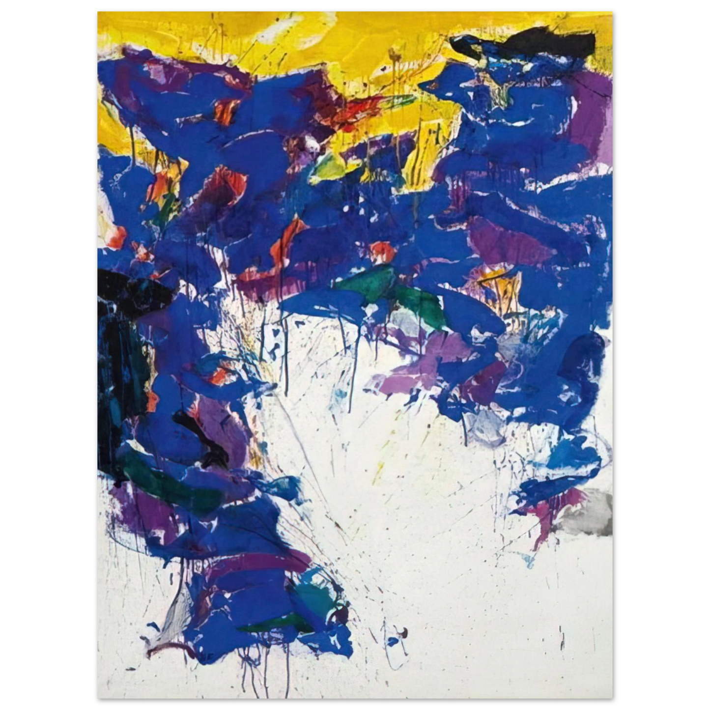 Sam Francis - Violet Yellow and White Fine Art Poster - Default Title