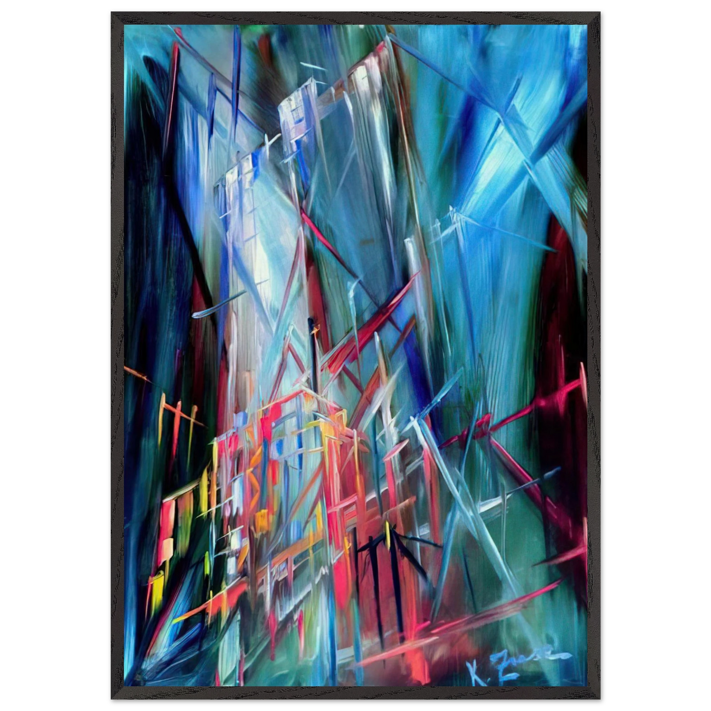 Fantasy - Konrad Zuse 70x100 cm / 28x40 inches Framed Art Print – Black Wooden Frame