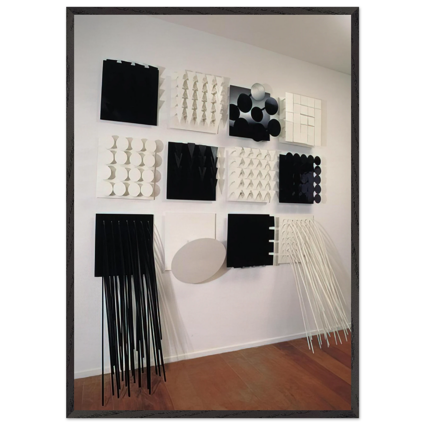 Amazonia Black and white - Neo-Concretism - Lygia Pape 70x100 cm / 28x40 inches Framed Art Print – Black Wooden Frame