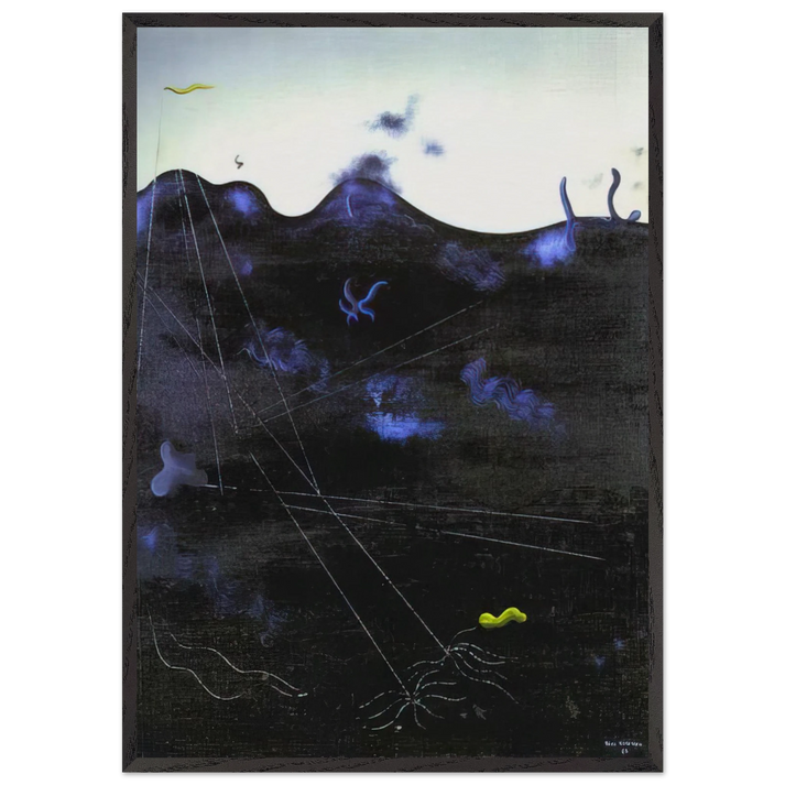 Blue Bed - Yves Tanguy 70x100 cm / 28x40 inches Framed Art Print – Black Wooden Frame