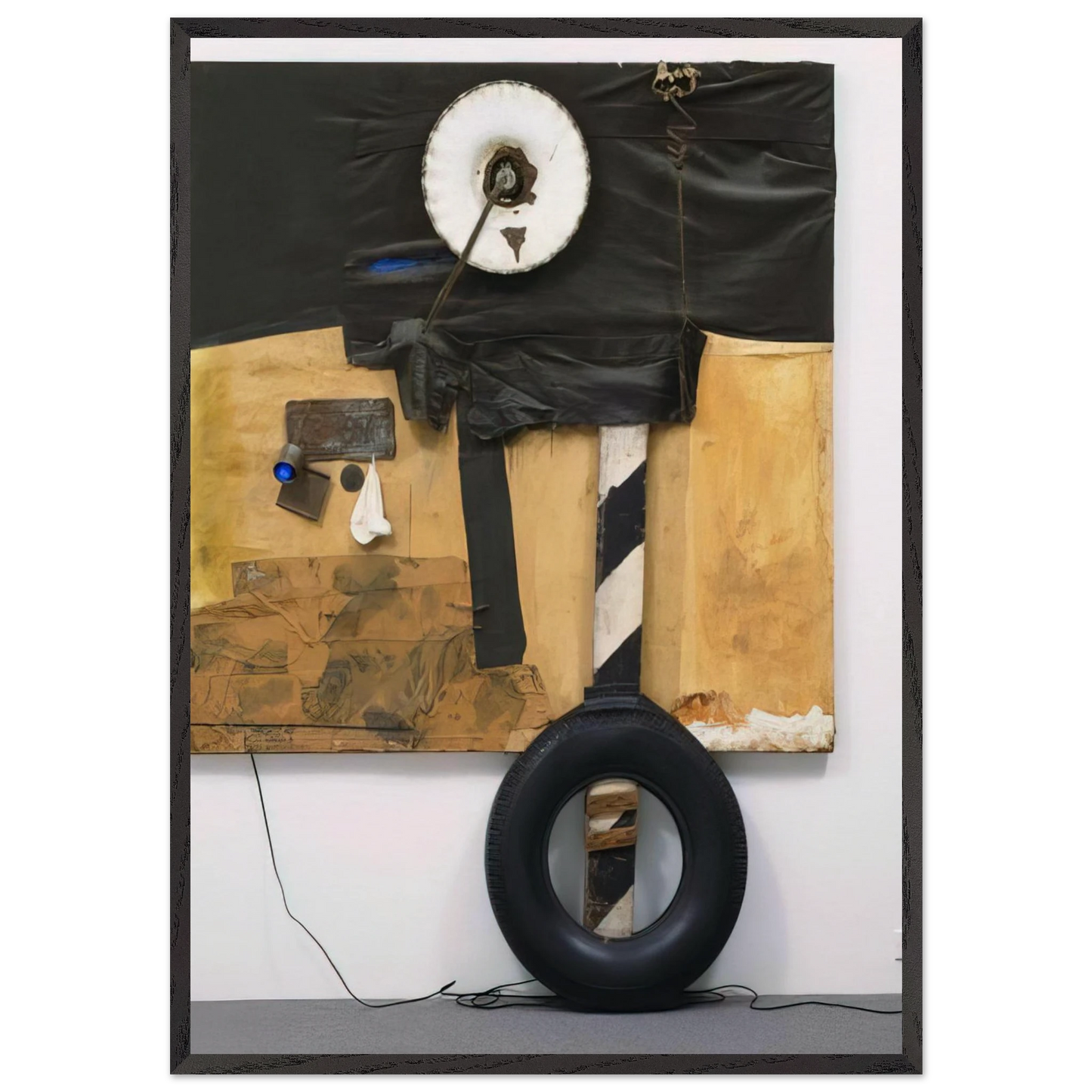 FIRST LANDING JUMP 1961 - Robert Rauschenberg 70x100 cm / 28x40 inches Framed Art Print – Black Wooden Frame