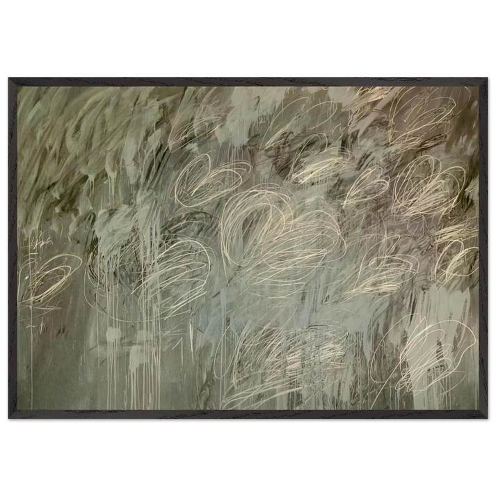 III Notes from Salalah Note II - Cy Twombly 70x100 cm / 28x40 inches Framed Art Print – Black Wooden Frame