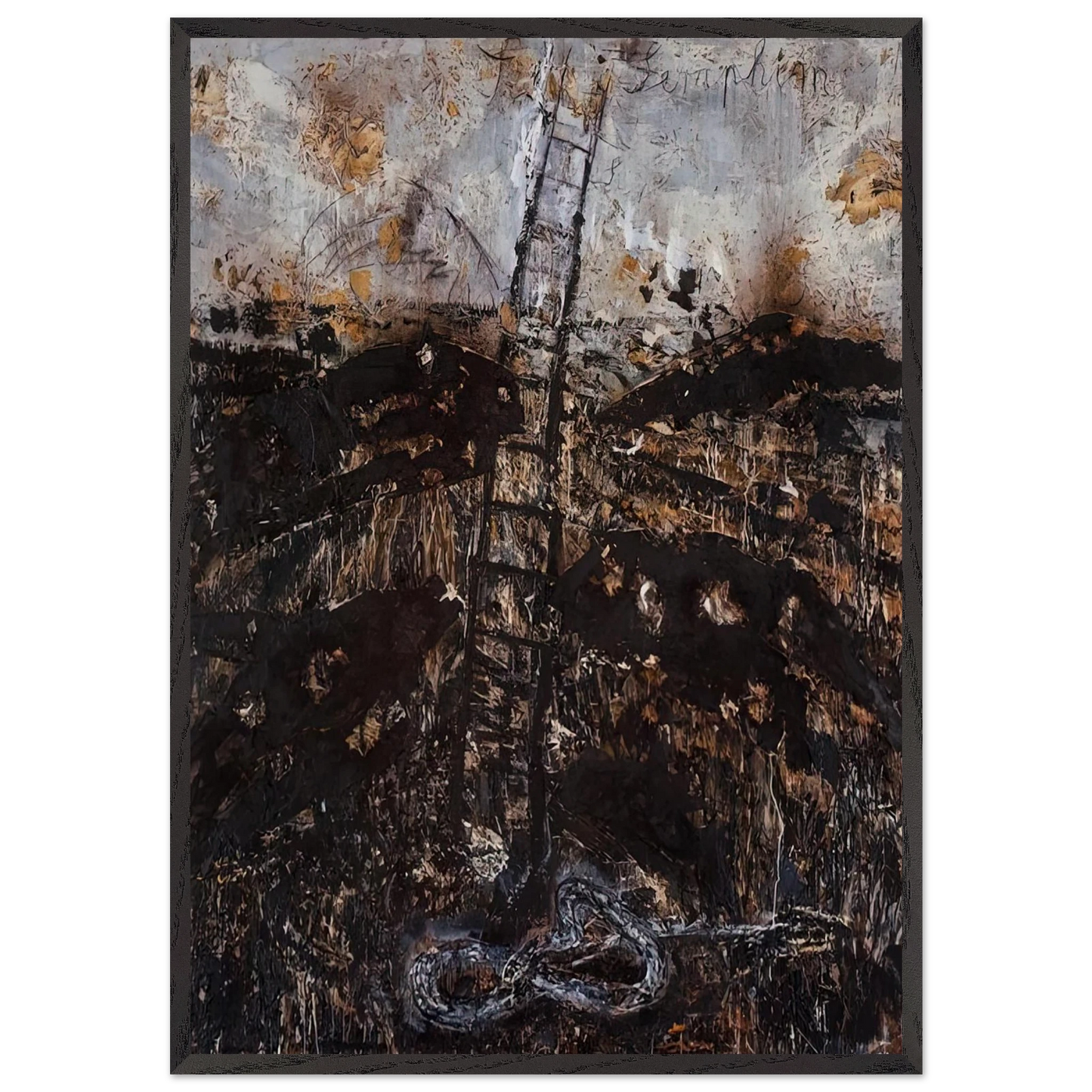 SERAPHIM 1984 - Anselm Kiefer Framed Art Print – Black Wooden Frame - Default Title - -Framed Art Print