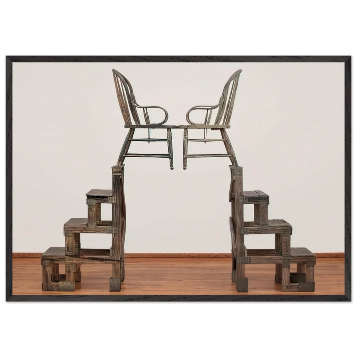 THE ANCIENT INCIDENT KABAL AMERICAN ZEPHYR 1981 - Robert Rauschenberg 70x100 cm / 28x40 inches Framed Art Print – Black Wooden Frame