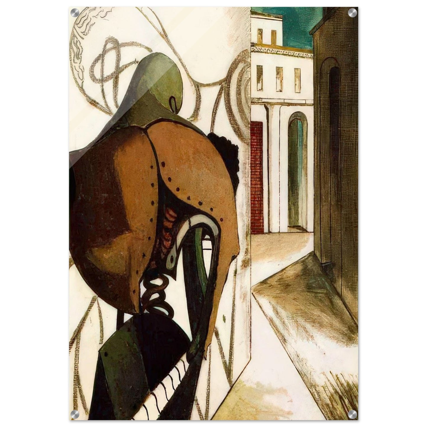 THE VEXATIONS OF THE THINKER 1915 - Giorgio de Chirico Acrylic Print - 70x100 cm / 28x40″ inches | Giorgio de Chirico Wall Art | Giorgio de Chirico Prints