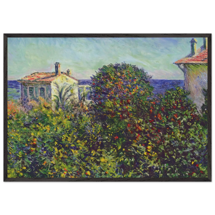 Bordighera the House of Gardener - claude monet 70x100 cm / 28x40 inches Framed Art Print – Black Wooden Frame