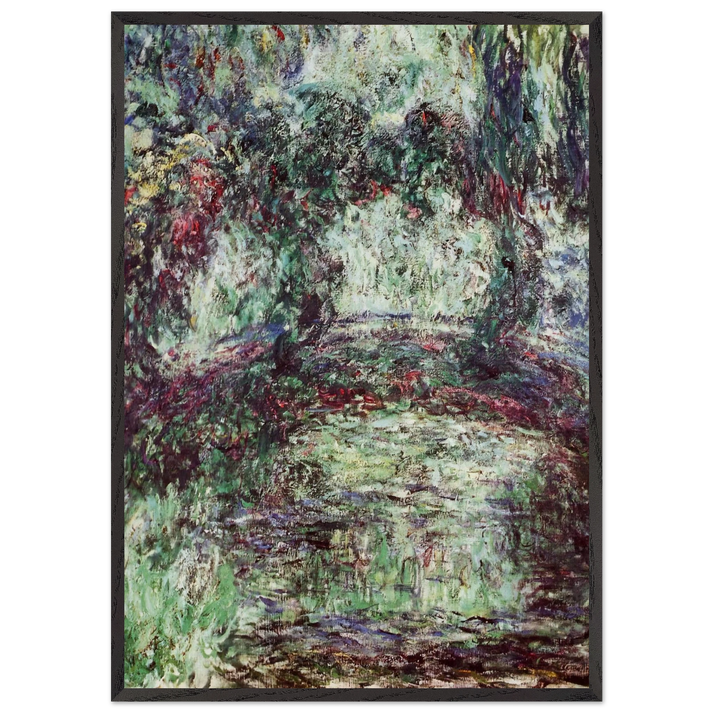 The Japanese Bridge 2 - claude monet 70x100 cm / 28x40 inches Framed Art Print – Black Wooden Frame