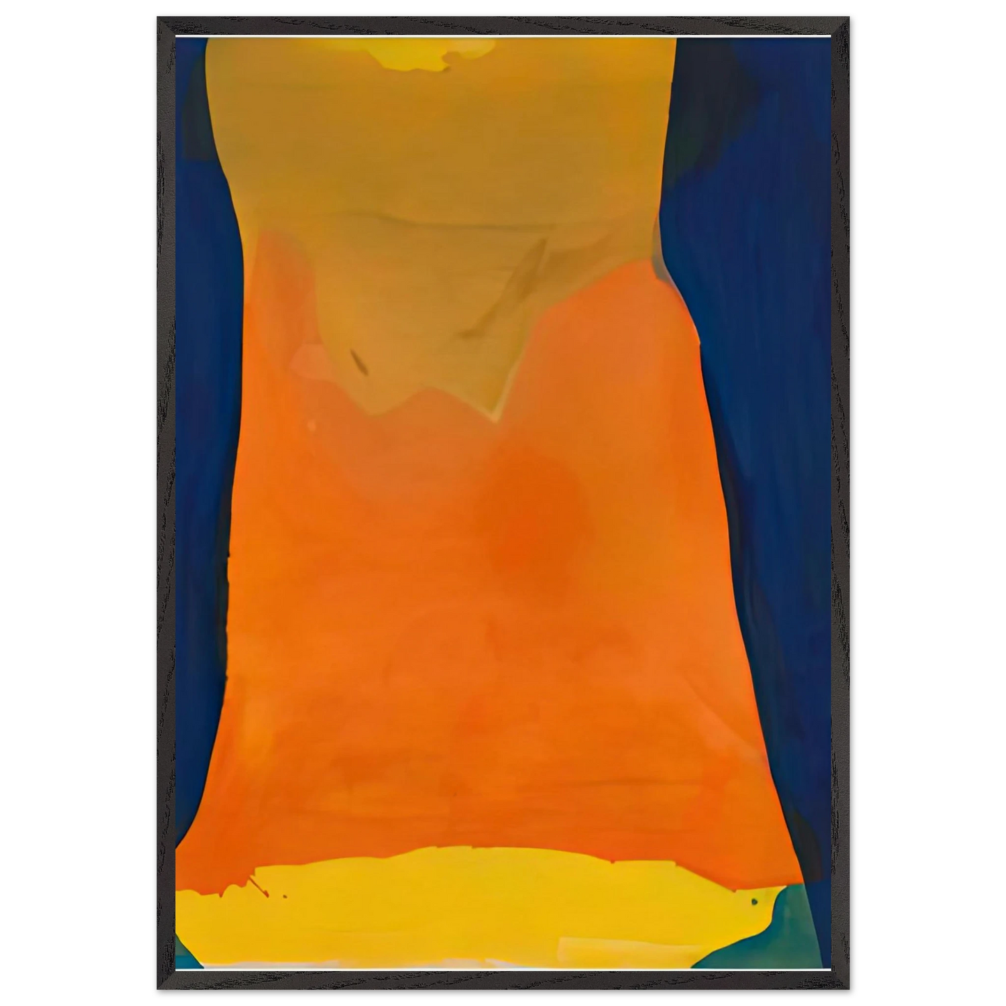 Orange Mood 1963-64- - Helen Frankenthaler 70x100 cm / 28x40 inches Framed Art Print – Black Wooden Frame