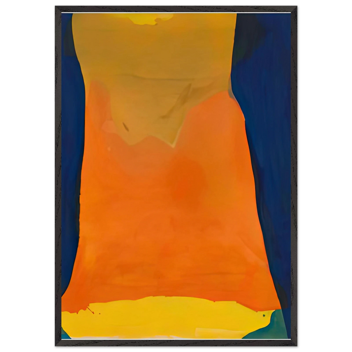 Orange Mood 1963-64- - Helen Frankenthaler 70x100 cm / 28x40 inches Framed Art Print – Black Wooden Frame