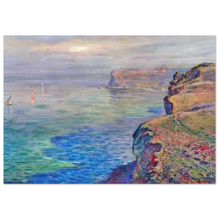 Cliff at Grainval near Fecamp - claude monet Brushed Aluminum Print - 70x100 cm / 28x40 inches | claude monet Aluminum Print | claude monet Prints