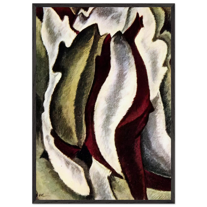 Based on Leaf Forms and Spaces - 1912 - Arthur Dove 70x100 cm / 28x40 inches Framed Art Print – Black Wooden Frame