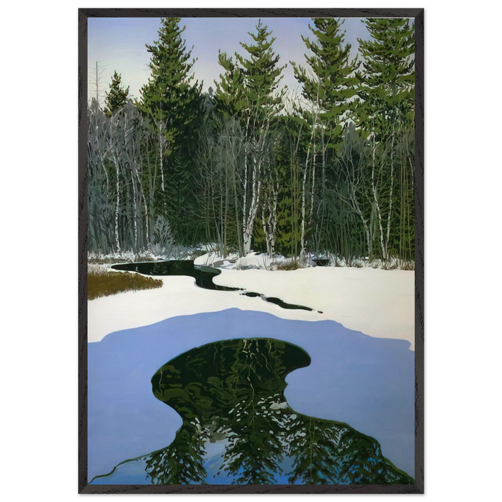 Pond Pass - Contemporary Realism - Neil Welliver 70x100 cm / 28x40 inches Framed Art Print – Black Wooden Frame