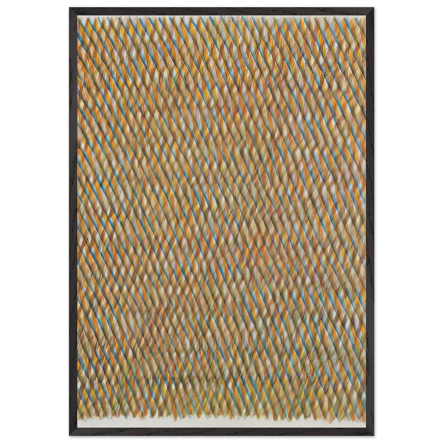 Momento continou - Op Art - Piero Dorazio 70x100 cm / 28x40 inches Framed Art Print – Black Wooden Frame