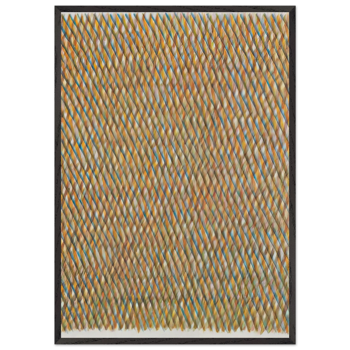 Momento continou - Op Art - Piero Dorazio 70x100 cm / 28x40 inches Framed Art Print – Black Wooden Frame