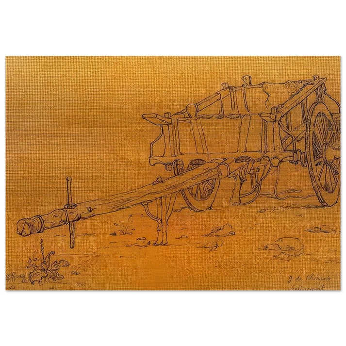 THE CHARIOT - Giorgio de Chirico Brushed Aluminum Print - 70x100 cm / 28x40 inches | Giorgio de Chirico Aluminum Print | Giorgio de Chirico Prints