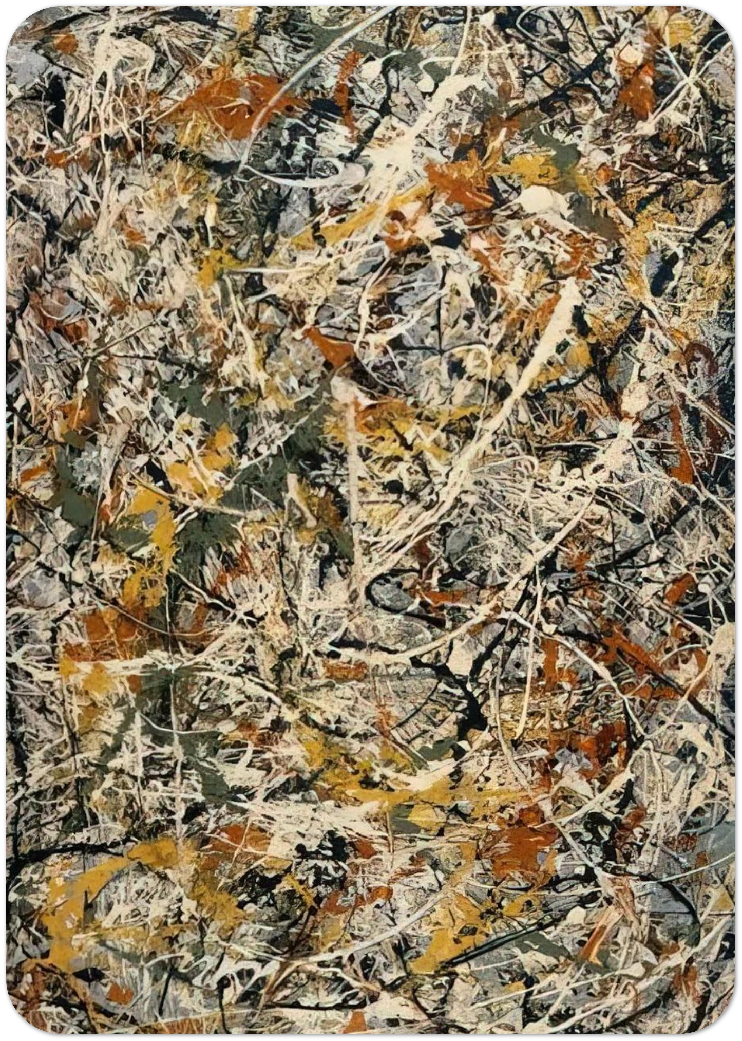 NUMBER 3 1 By Jackson Pollock Pack of 10 Post Cards | Jackson Pollock Post Cards | A6 (10.5 x 14.8 cm) - 4.1 x 5.8 inches