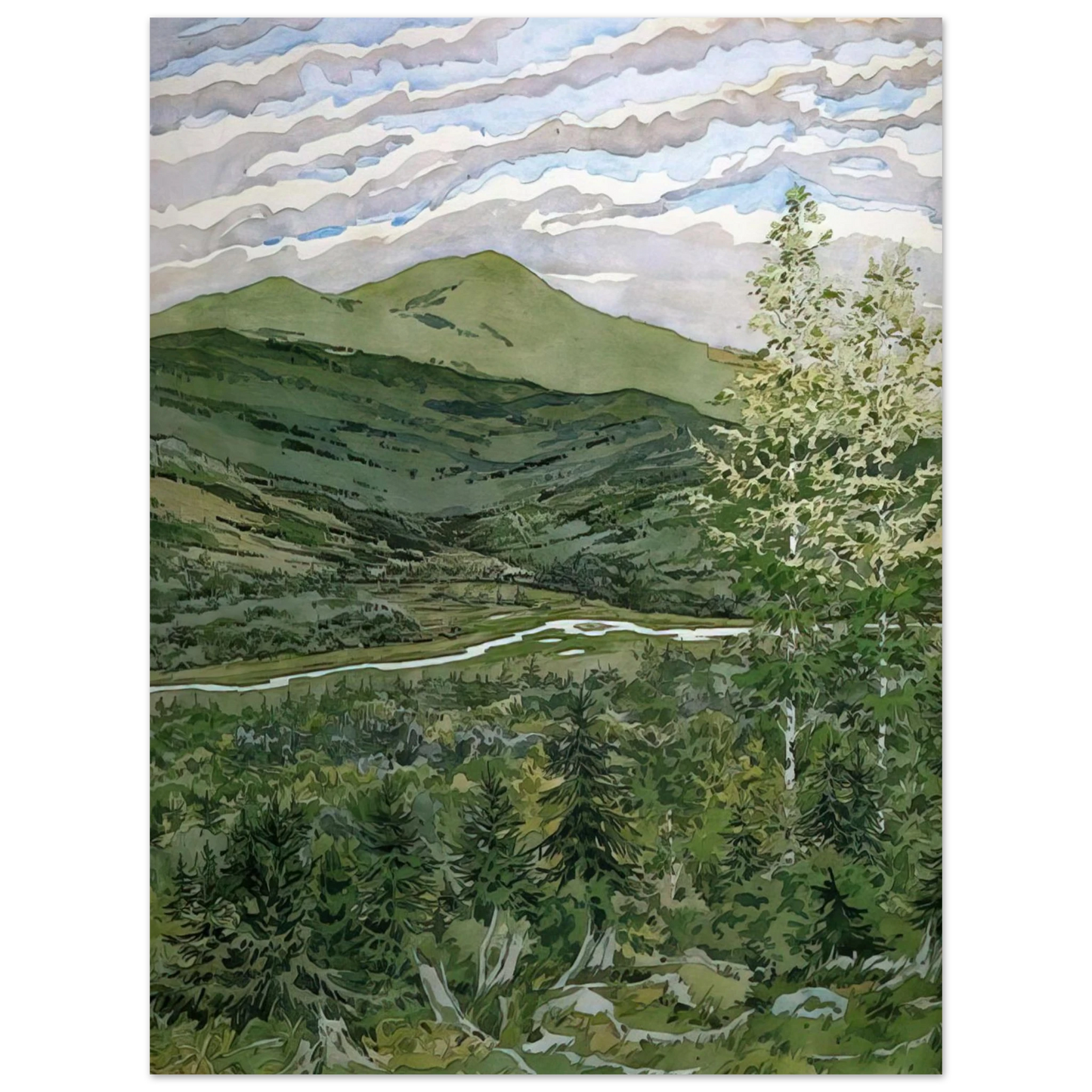 Neil Welliver - Briggs Meadow - 1977 Fine Art Poster - Default Title