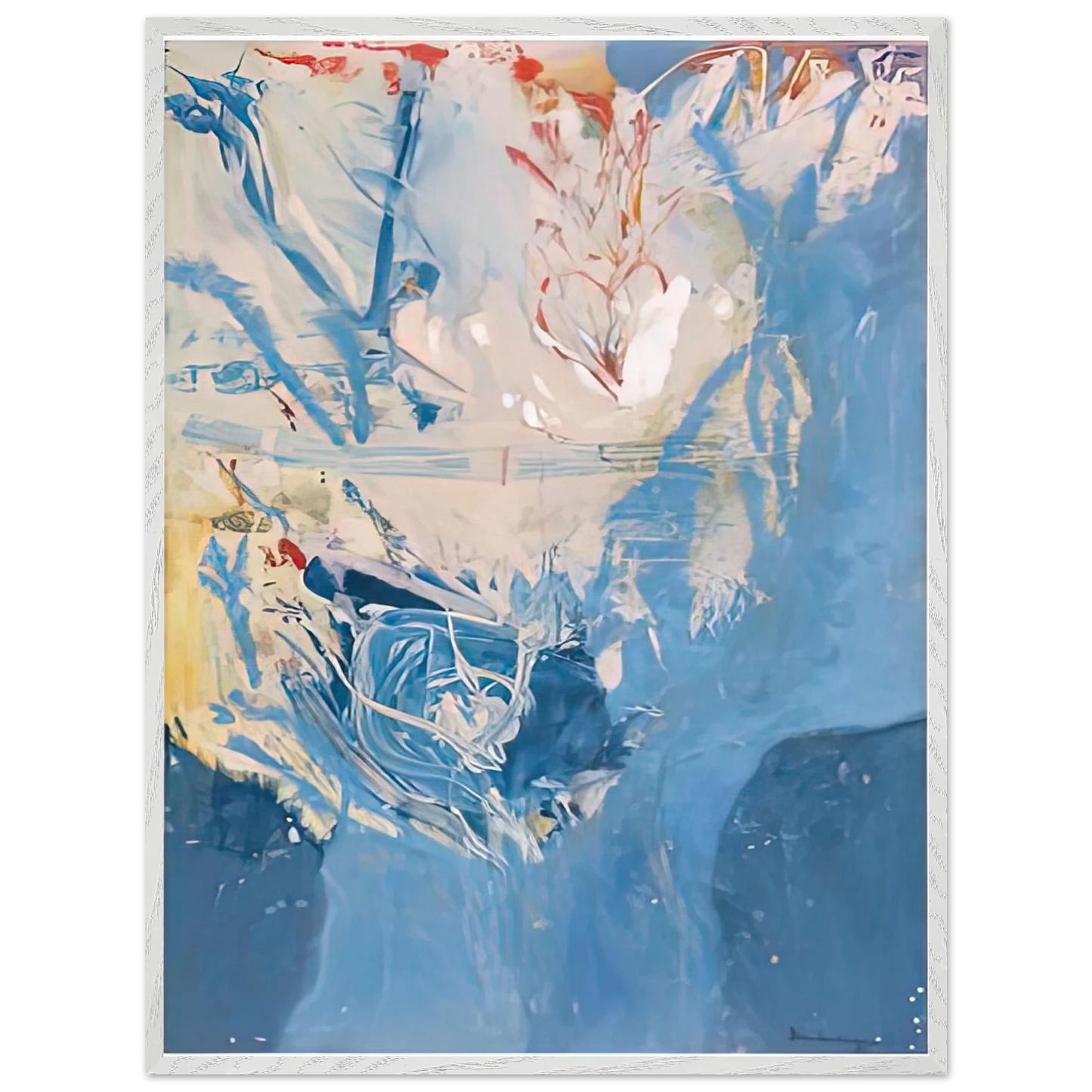 Helen Frankenthaler - Blue Territory, 1955- Wall Art - 60x80 cm / 24x32 inches - Premium Wooden Framed Poster With Fine Art Paper - Wood frame
