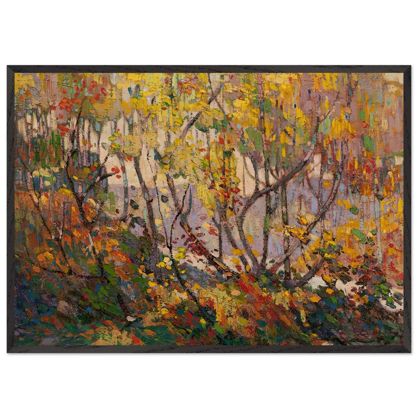 OPULENT OCTOBER 1916 - Tom Thomson 70x100 cm / 28x40 inches Framed Art Print – Black Wooden Frame