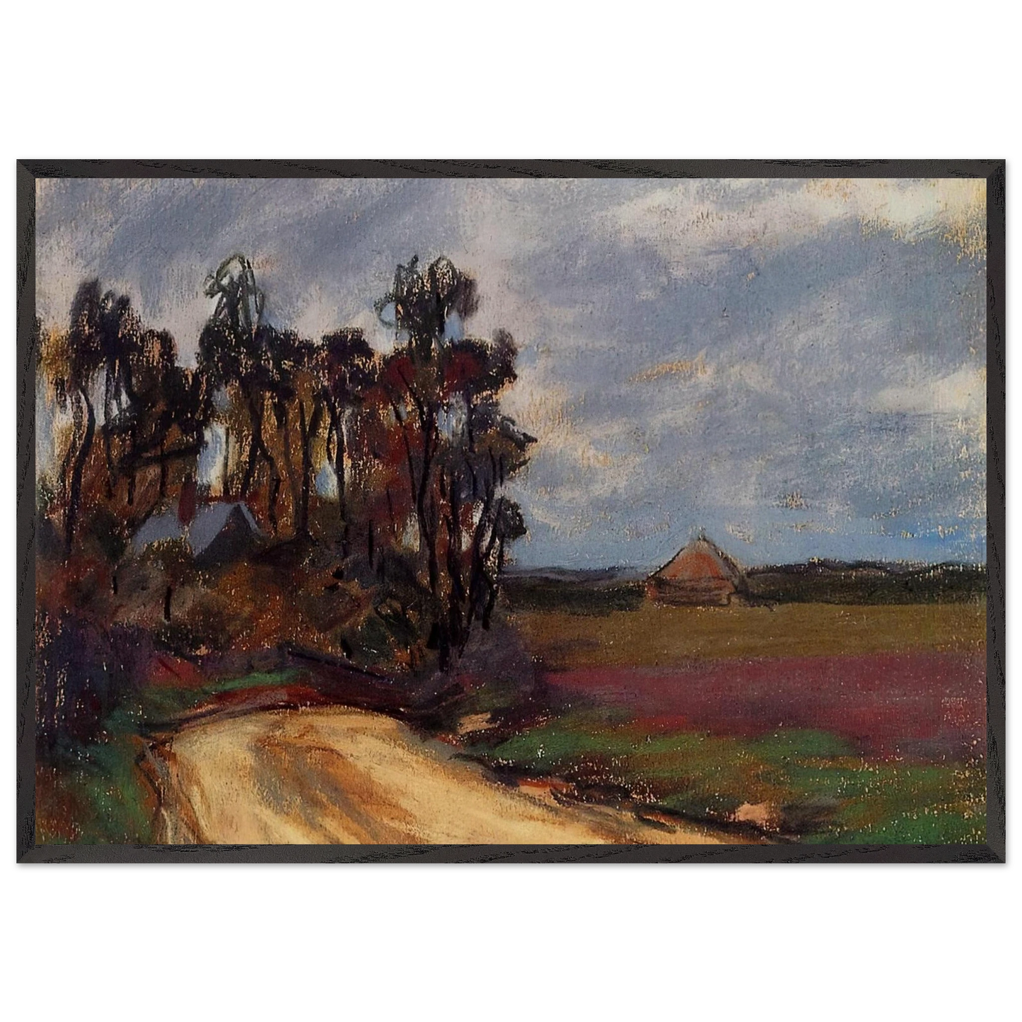 The Road and the House - claude monet Framed Art Print – Black Wooden Frame - Default Title - -Framed Art Print