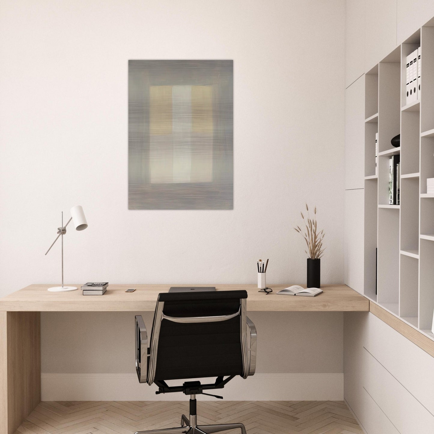 Desert Rain - Agnes Martin Brushed Aluminum Print - 70x100 cm / 28x40 inches | Agnes Martin Aluminum Print | Agnes Martin Prints