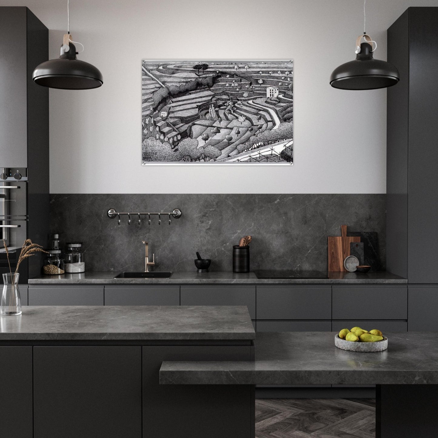 RAVELLO II - MC Escher Acrylic Print - 70x100 cm / 28x40″ inches | MC Escher Wall Art | MC Escher Prints