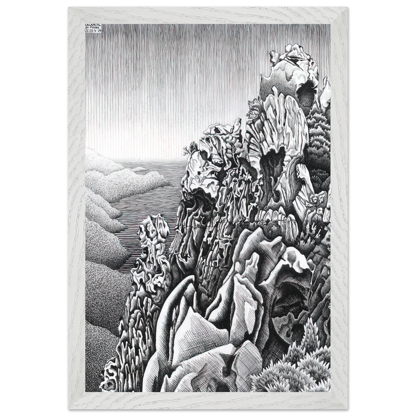 MC Escher - CALANQUES DE PIANA Wall Art - 60x80 cm / 24x32 inches - Fine Art Poster - -