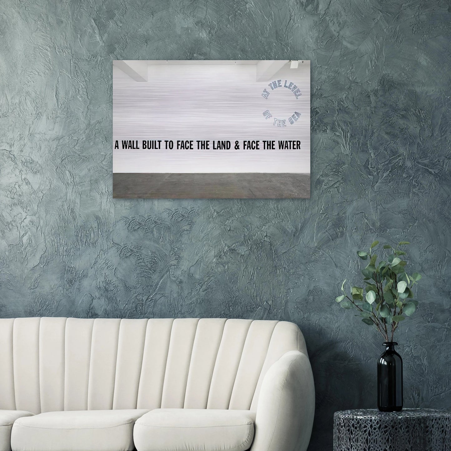 A Wall Built... - 2008 - Lawrence Weiner Brushed Aluminum Print - 70x100 cm / 28x40 inches | Lawrence Weiner Aluminum Print | Lawrence Weiner Prints