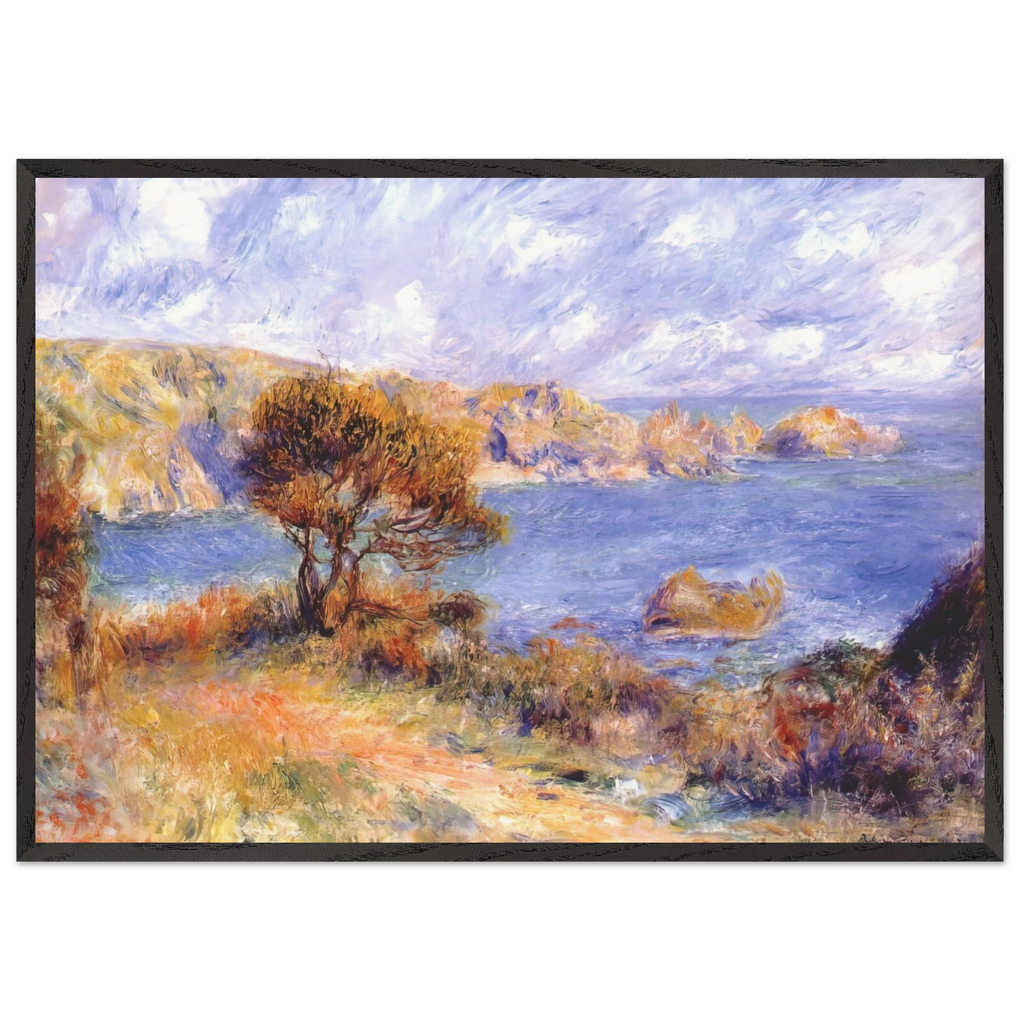 View at guernsey - Pierre-Auguste Renoir 70x100 cm / 28x40 inches Framed Art Print – Black Wooden Frame