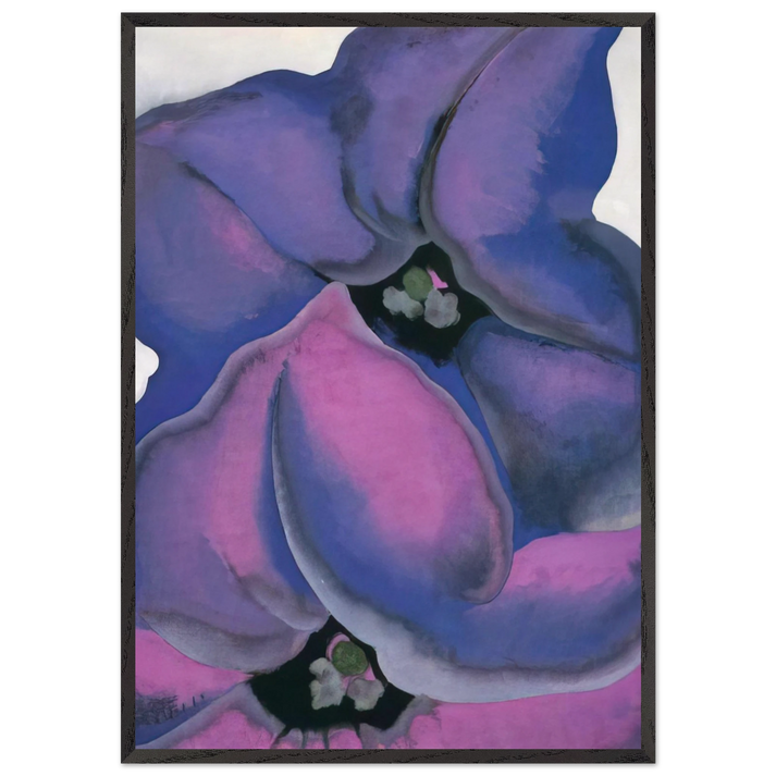 Purple Petunias - Georgia OKeeffe 70x100 cm / 28x40 inches Framed Art Print – Black Wooden Frame