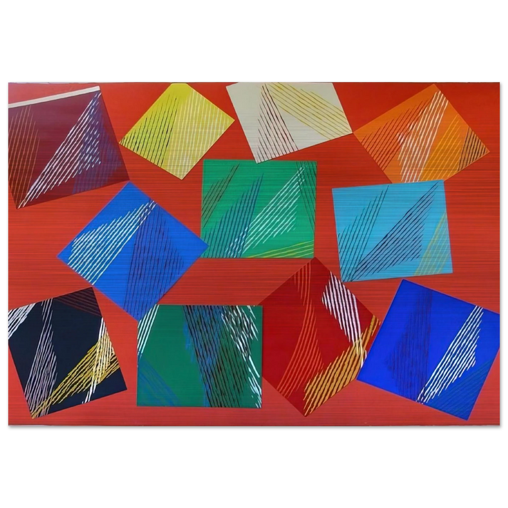 Wig-Wam - 1991 - Piero Dorazio Brushed Aluminum Print - 70x100 cm / 28x40 inches | Piero Dorazio Aluminum Print | Piero Dorazio Prints