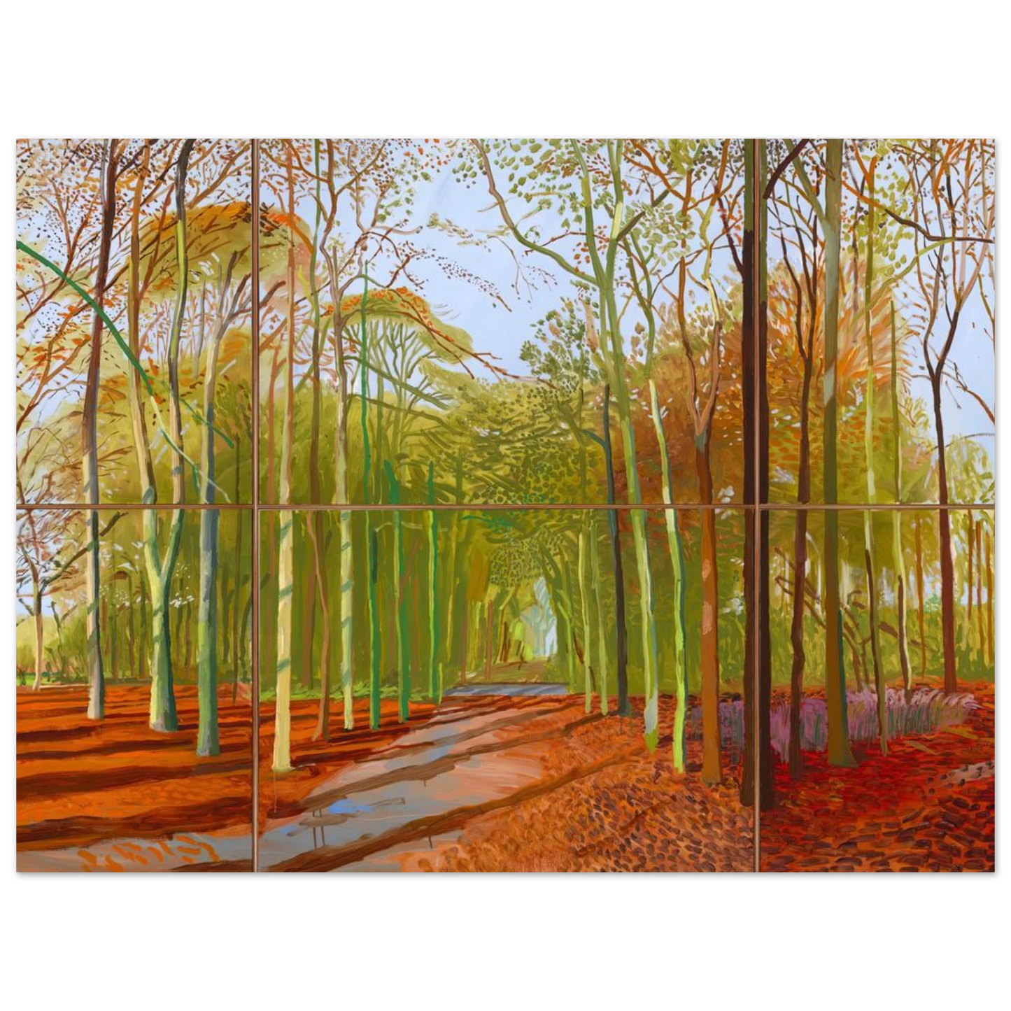 David Hockney - Woldgate Woods, 21, 23 & 29 November 2006 - 21x29.7 cm / 8x12" - Fine Art Poster-canvas - -