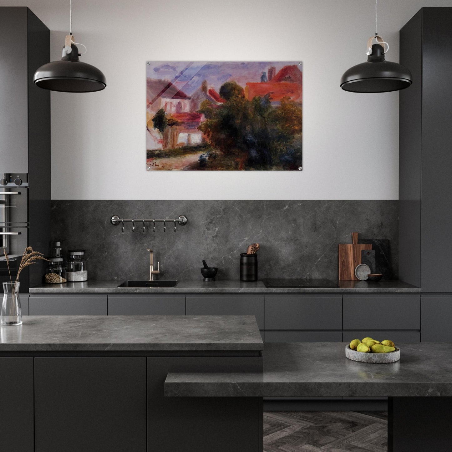 Street in Essoyes - Pierre-Auguste Renoir Acrylic Print - 70x100 cm / 28x40″ inches