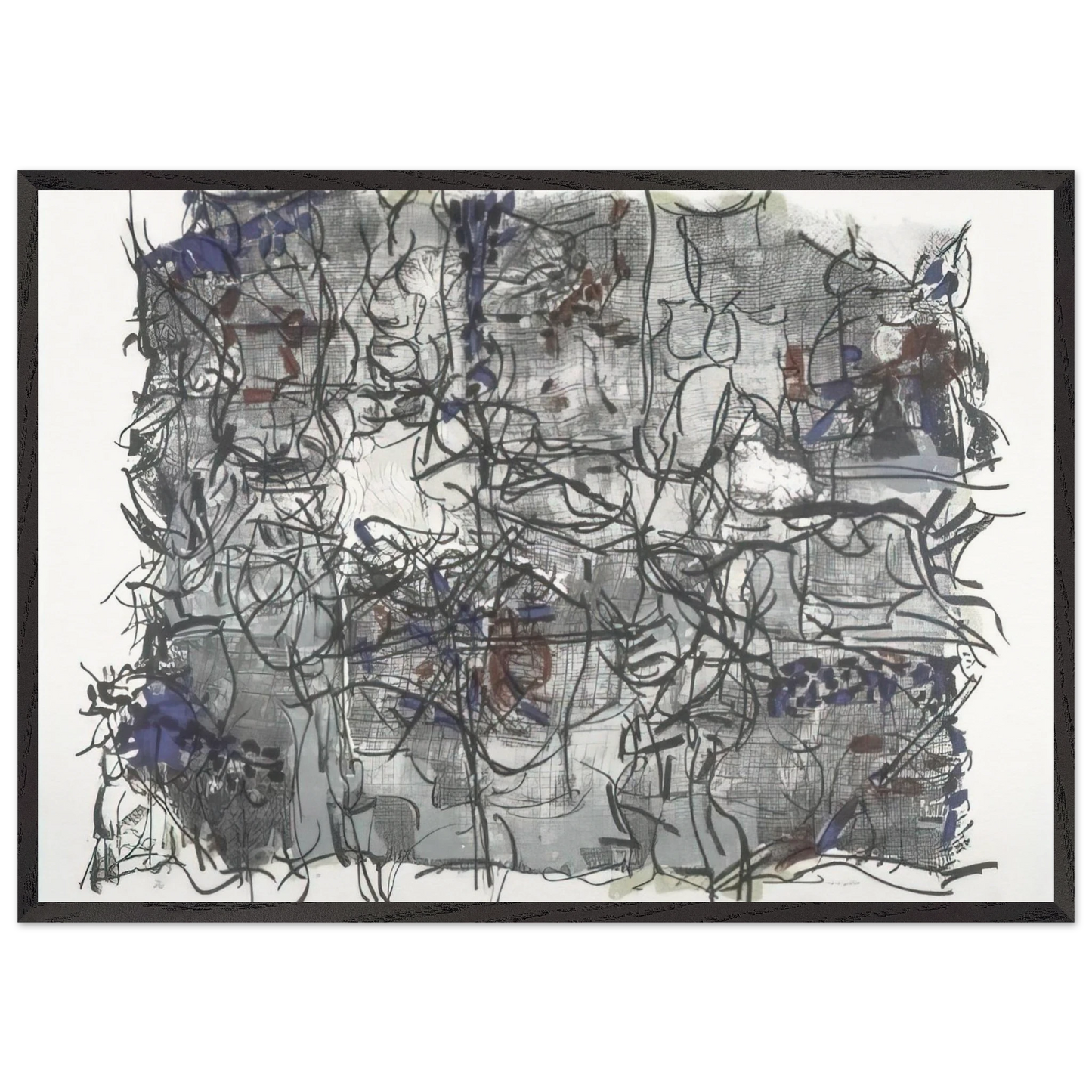 Jute IV - Jean-Paul Riopelle Framed Art Print – Black Wooden Frame - Default Title - -Framed Art Print