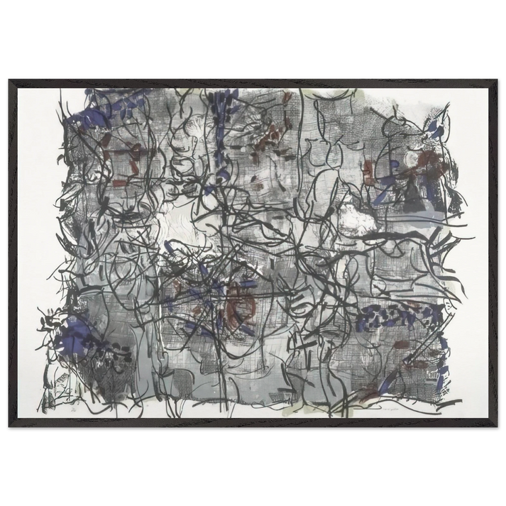 Jute IV - Jean-Paul Riopelle 70x100 cm / 28x40 inches Framed Art Print – Black Wooden Frame