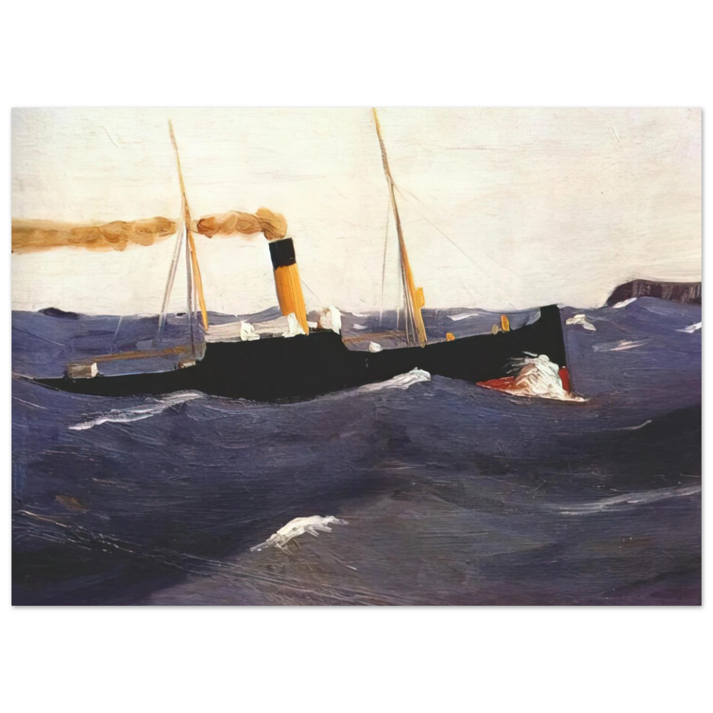 Edward Hopper - Tramp Steamer Fine Art Poster - 75x100 cm / 30x40 inches