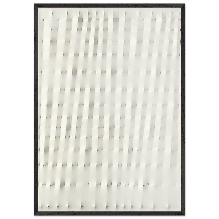 Superficie Bianca - 1985 - Enrico Castellani 70x100 cm / 28x40 inches Framed Art Print – Black Wooden Frame