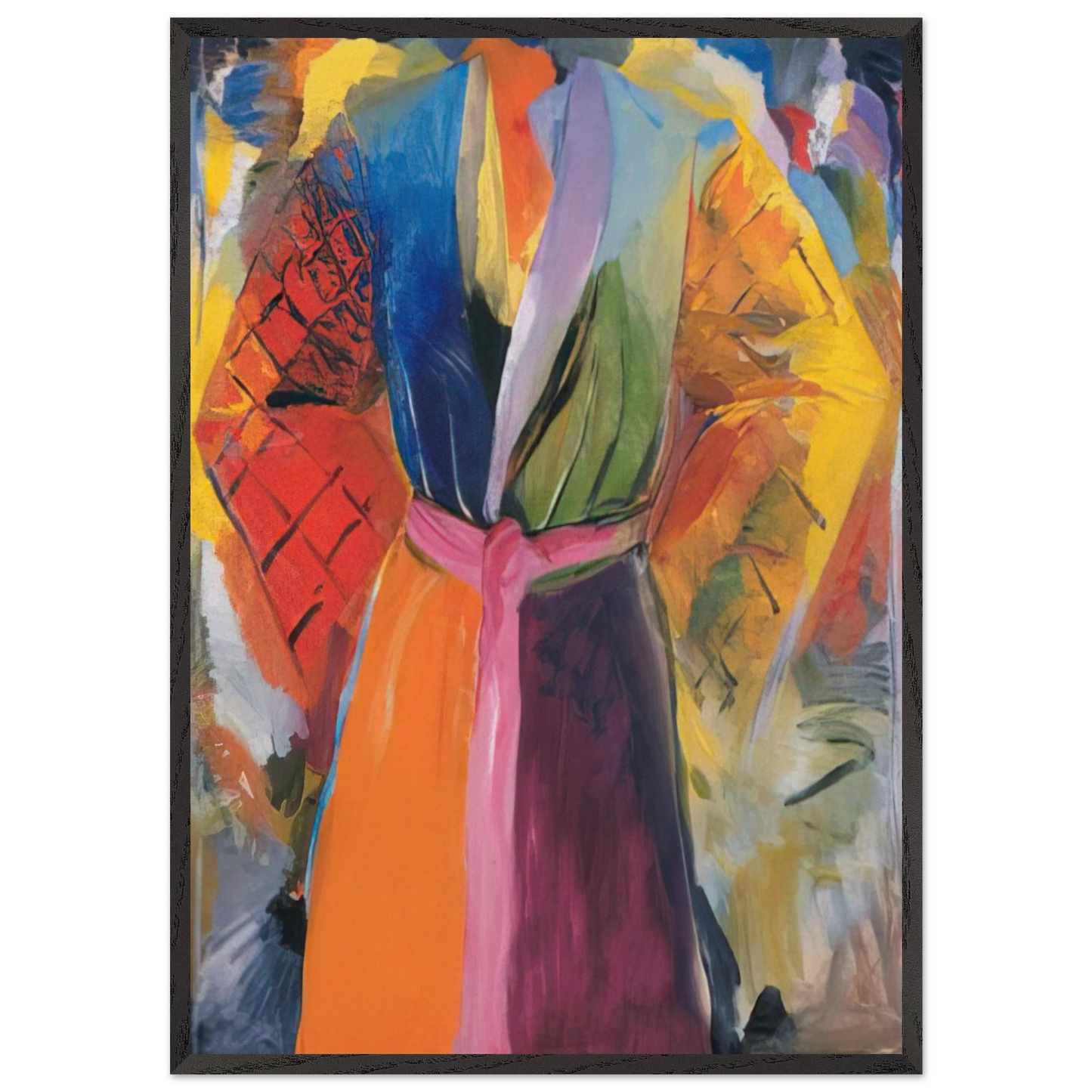 THE ROBE FOLLOWING HER 4 1985 - Jim Dine 70x100 cm / 28x40 inches Framed Art Print – Black Wooden Frame