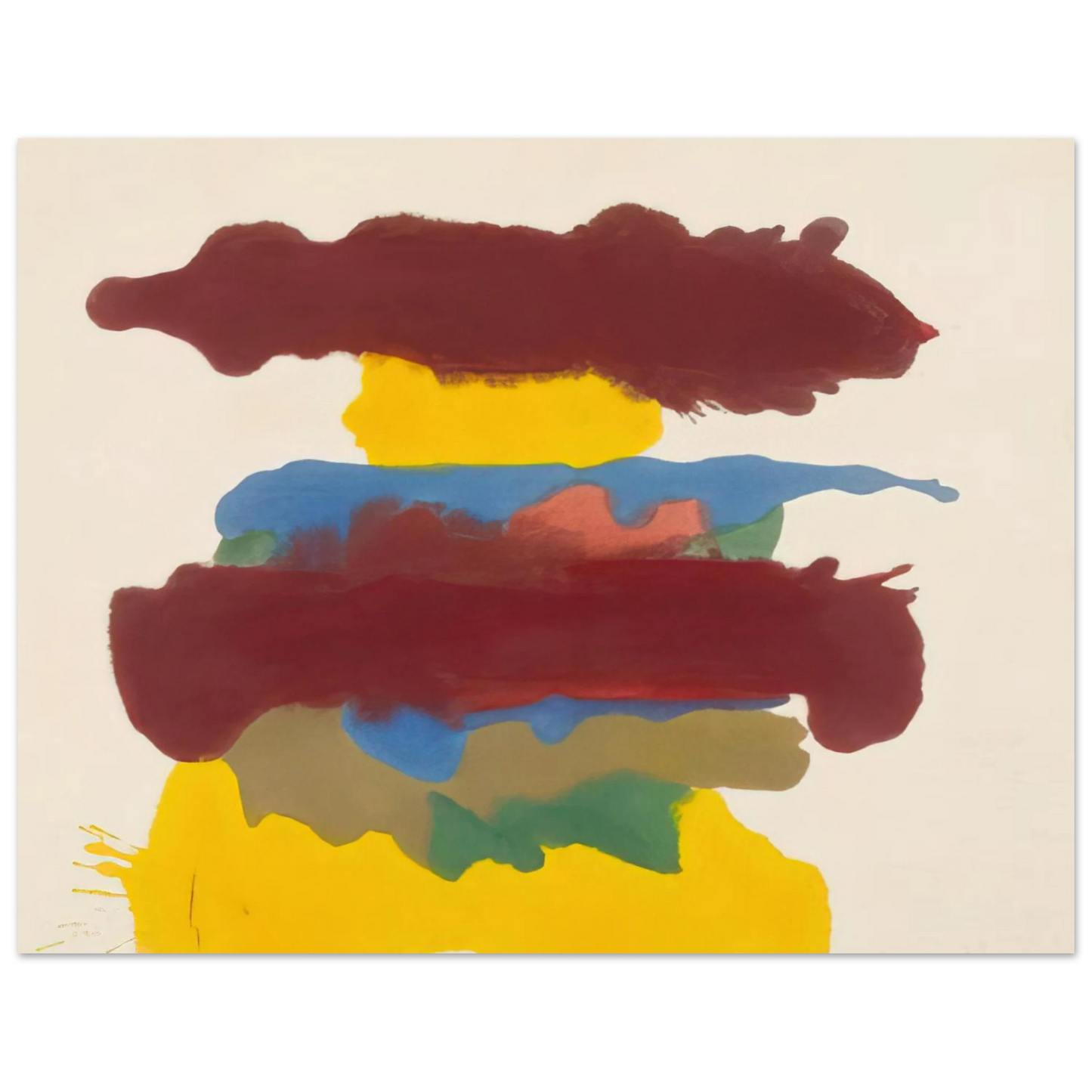 Helen Frankenthaler - Weather Change - 1963 Wall art - 40x50 cm / 16x20 inches - Premium Wooden Framed Poster With Fine Art Paper - Wood frame