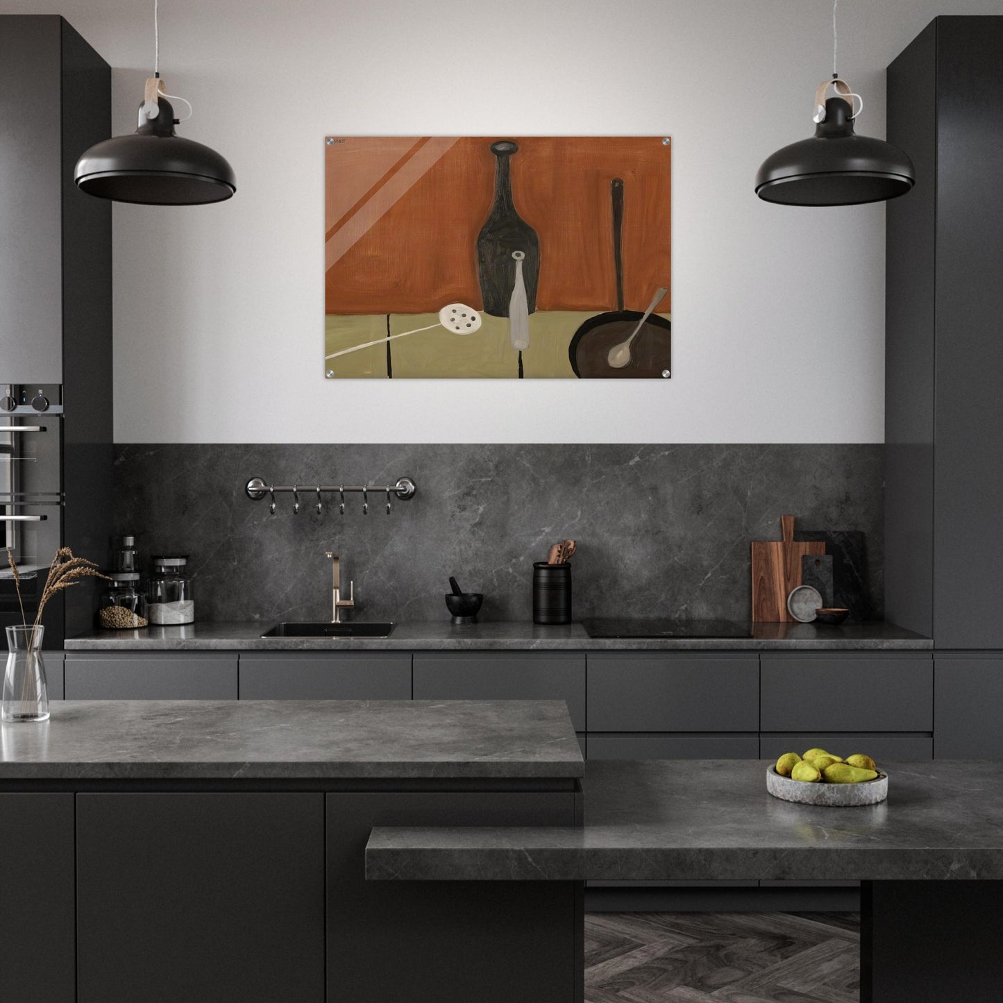 Bottle and Fish Slice - 1949 - William Scott Acrylic Print - 70x100 cm / 28x40″ inches