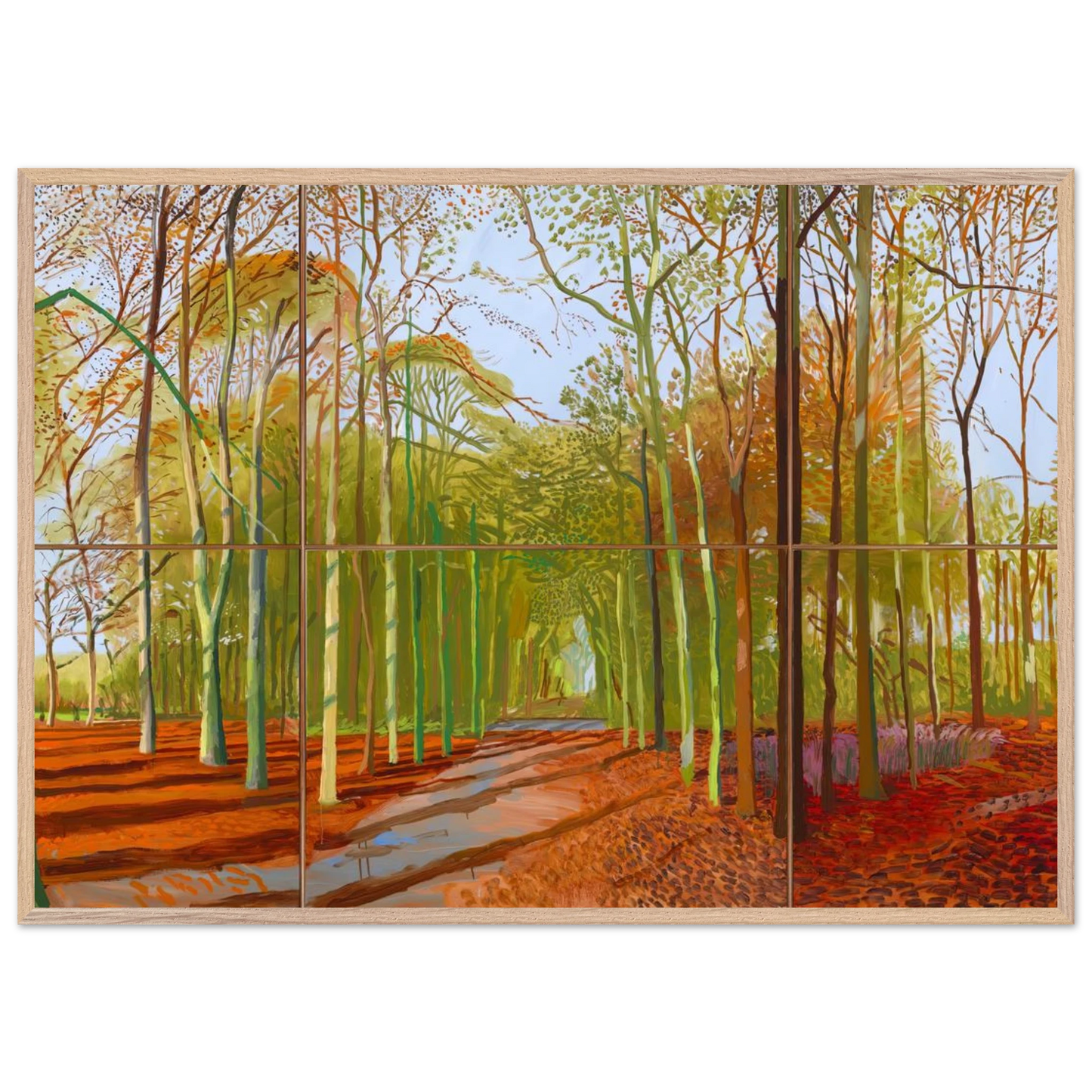David Hockney - Woldgate Woods, 21, 23 & 29 November 2006 - 21x29.7 cm / 8x12" - Premium Wooden Framed Poster With Fine Art Paper-canvas - White frame