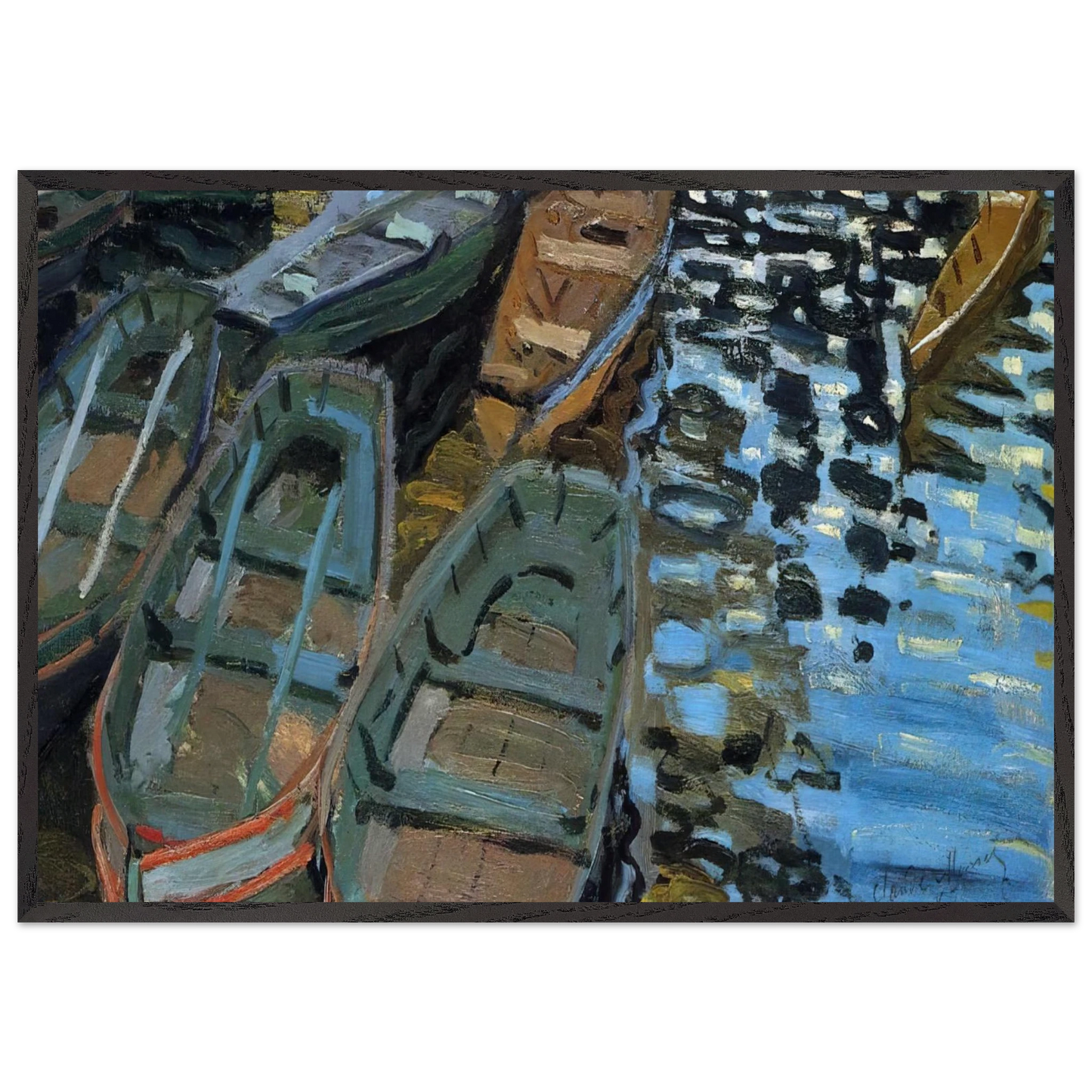 Bathers at La Grenouillere - claude monet Framed Art Print – Black Wooden Frame - Default Title - -Framed Art Print