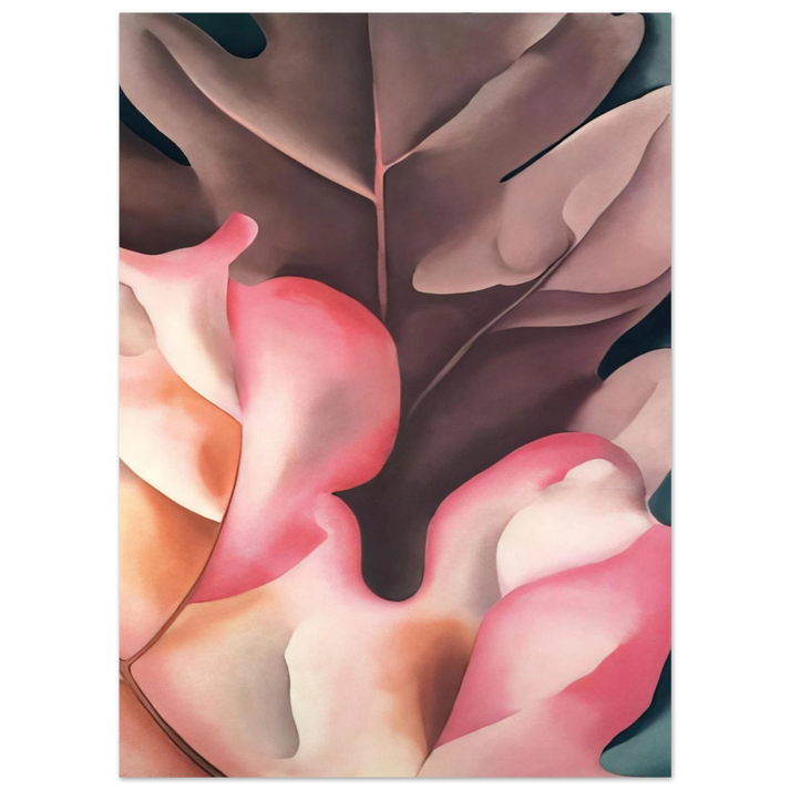 Georgia O'Keeffe - Oak Leaves Pink and Grey Fine Art Poster