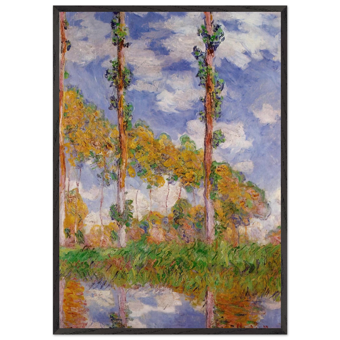 Three Trees in Summer - claude monet Framed Art Print – Black Wooden Frame - Default Title - -Framed Art Print